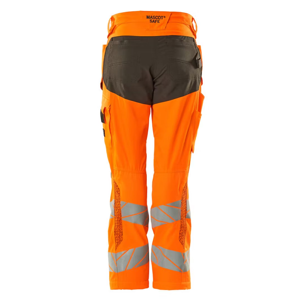 Hi Vis Orange-Dark Anthracite - Back - Mascot Womens-Ladies Accelerate Safe Knee Pad Pockets Trousers