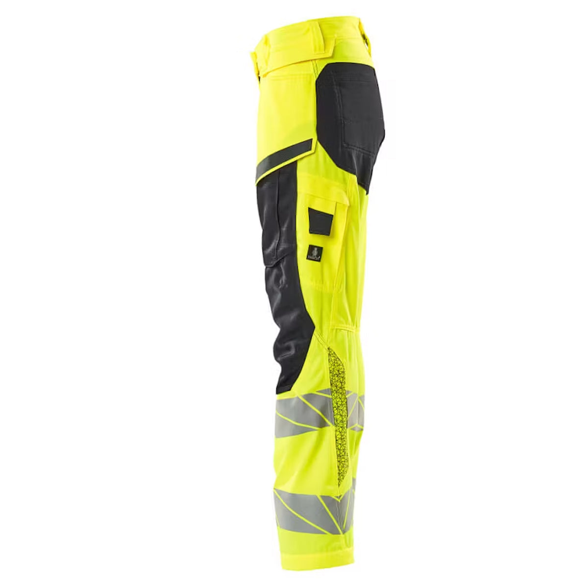 Hi Vis Yellow-Dark Navy - Side - Mascot Womens-Ladies Accelerate Safe Knee Pad Pockets Trousers