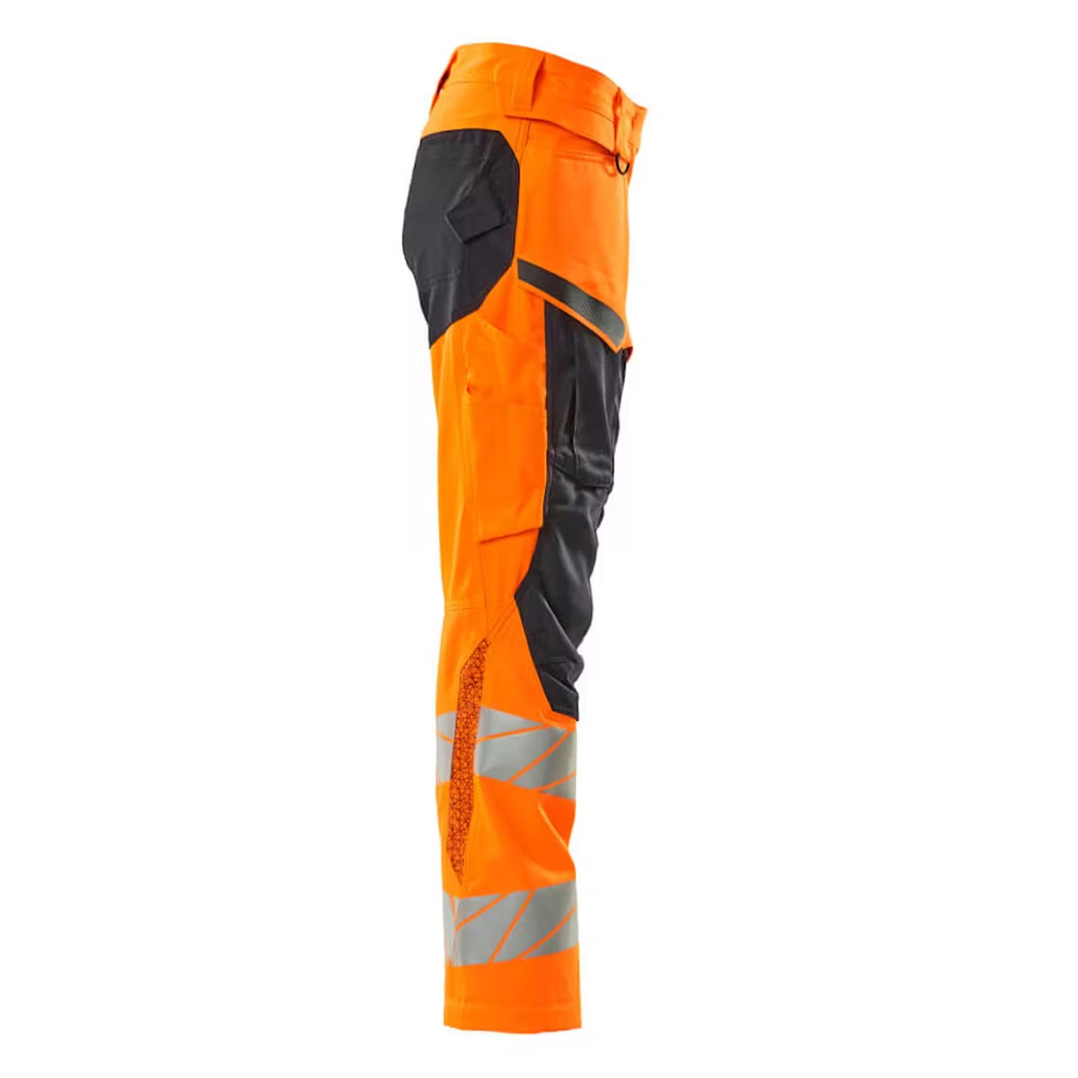 Hi Vis Orange-Dark Navy - Side - Mascot Womens-Ladies Accelerate Safe Knee Pad Pockets Trousers