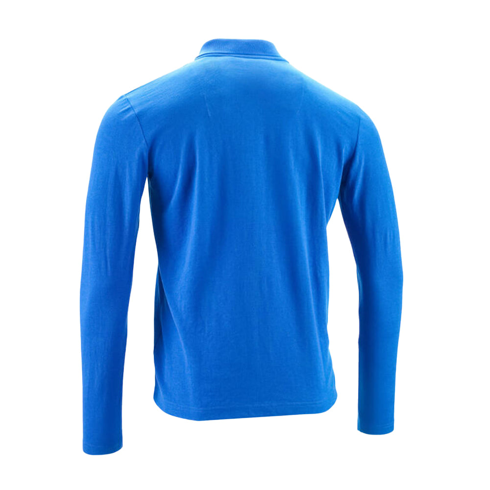 Azure Blue - Back - Mascot Mens Crossover Long-Sleeved Polo Shirt