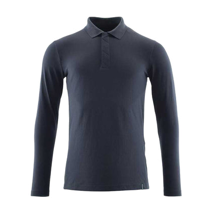 Dark Navy - Front - Mascot Mens Crossover Long-Sleeved Polo Shirt