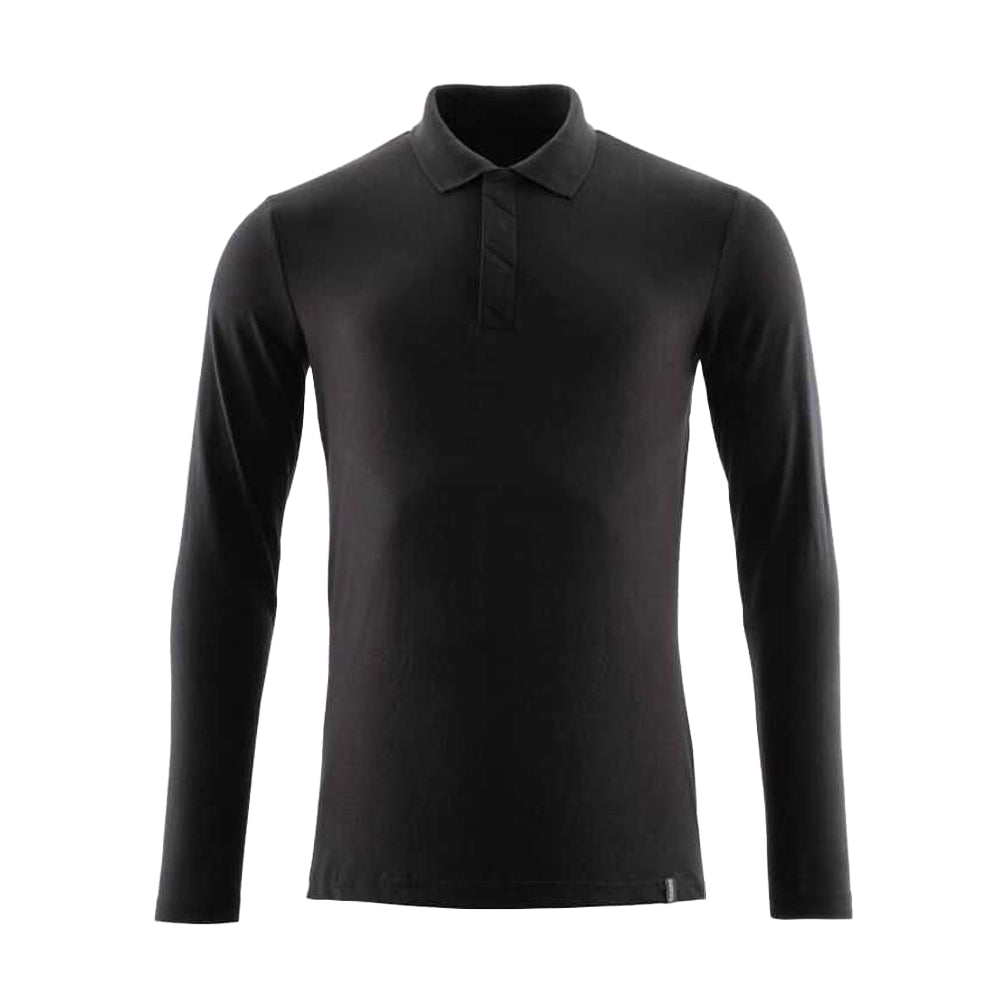 Deep Black - Front - Mascot Mens Crossover Long-Sleeved Polo Shirt