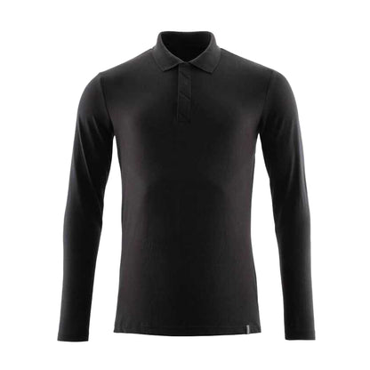 Deep Black - Front - Mascot Mens Crossover Long-Sleeved Polo Shirt