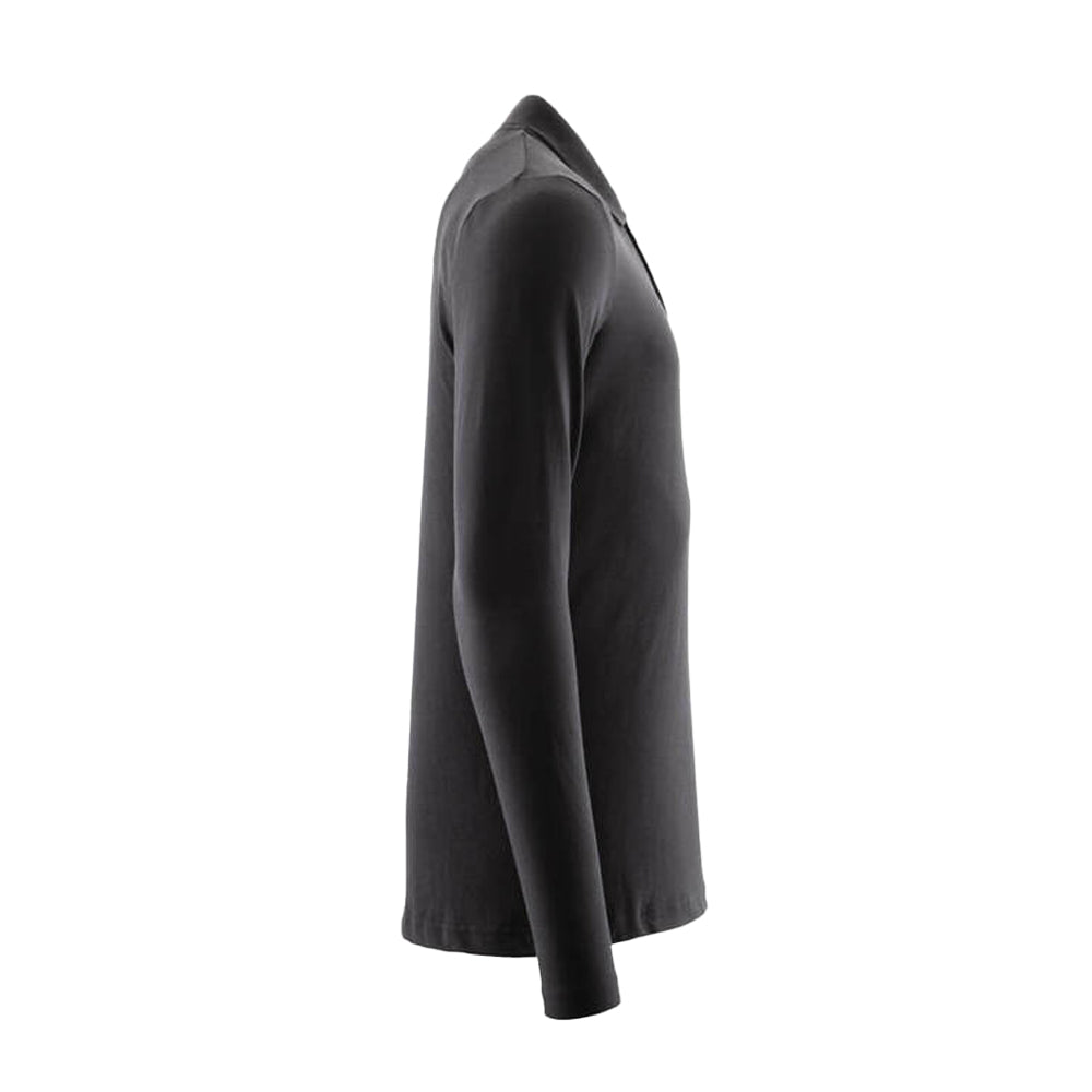 Deep Black - Side - Mascot Mens Crossover Long-Sleeved Polo Shirt