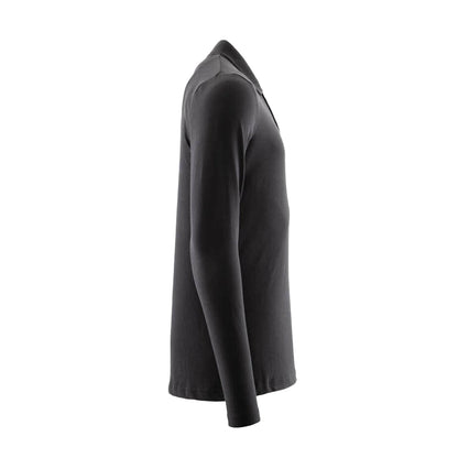 Deep Black - Side - Mascot Mens Crossover Long-Sleeved Polo Shirt
