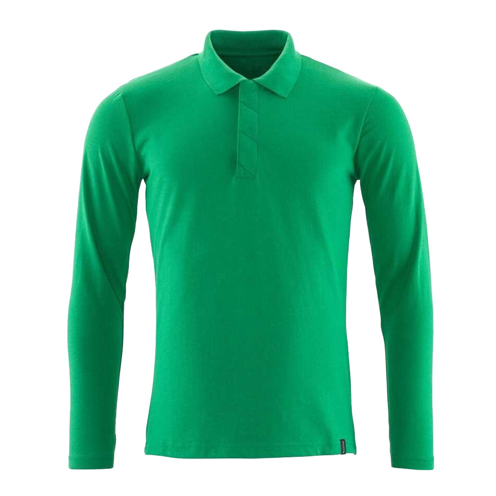 Grass Green - Front - Mascot Mens Crossover Long-Sleeved Polo Shirt