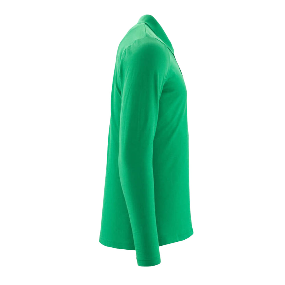 Grass Green - Side - Mascot Mens Crossover Long-Sleeved Polo Shirt