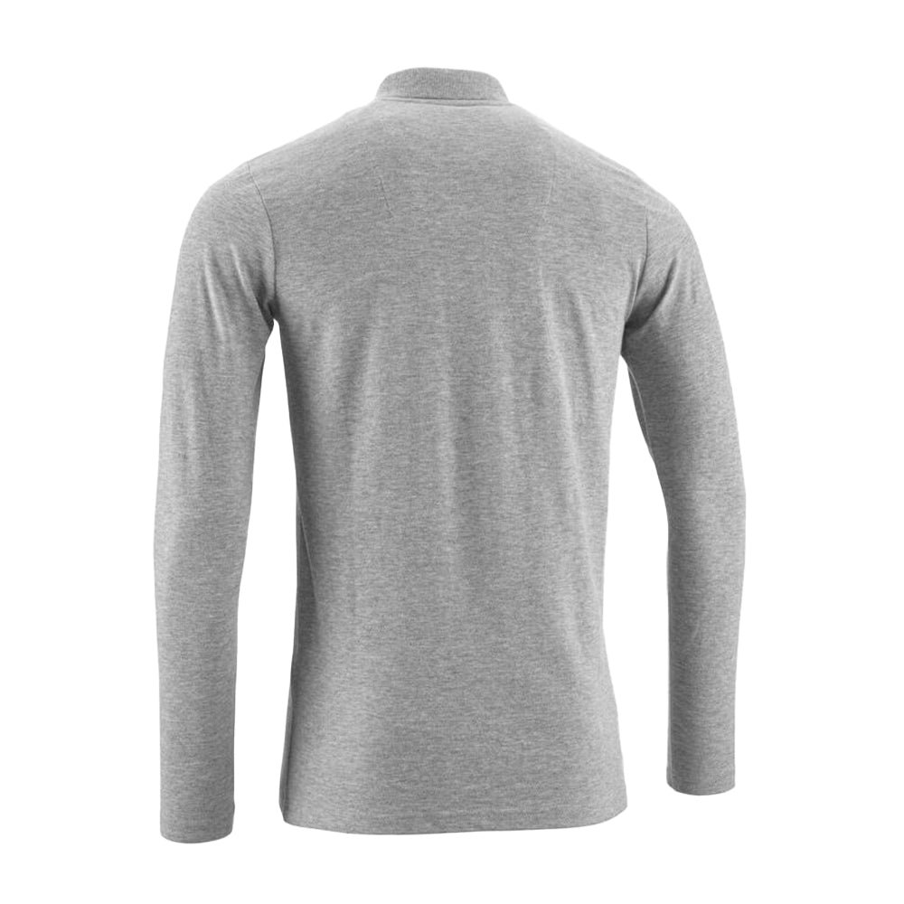 Grey - Back - Mascot Mens Crossover Long-Sleeved Polo Shirt