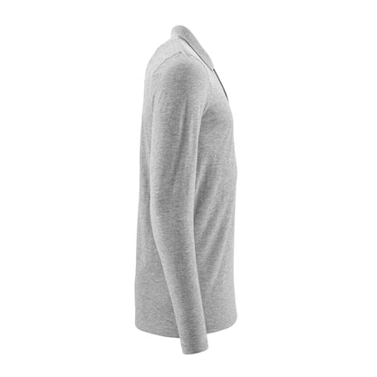 Grey - Side - Mascot Mens Crossover Long-Sleeved Polo Shirt