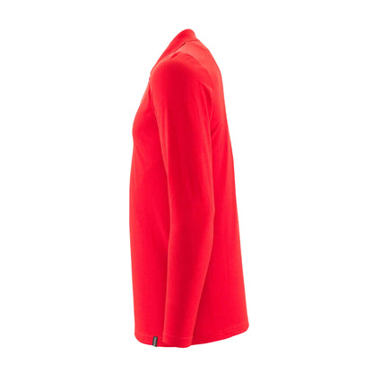 Traffic Red - Side - Mascot Mens Crossover Long-Sleeved Polo Shirt