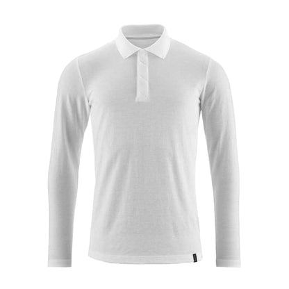 White - Front - Mascot Mens Crossover Long-Sleeved Polo Shirt