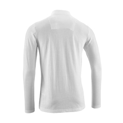 White - Back - Mascot Mens Crossover Long-Sleeved Polo Shirt