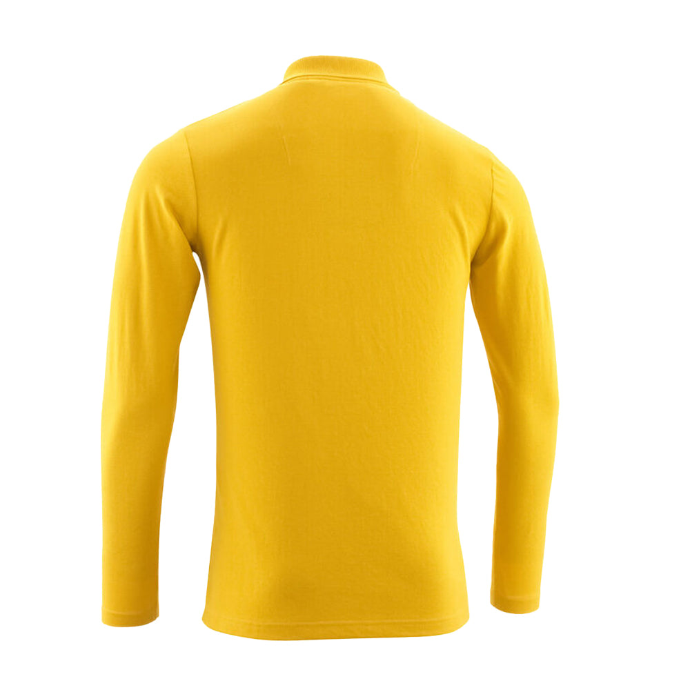 Curry Yellow - Back - Mascot Mens Crossover Long-Sleeved Polo Shirt