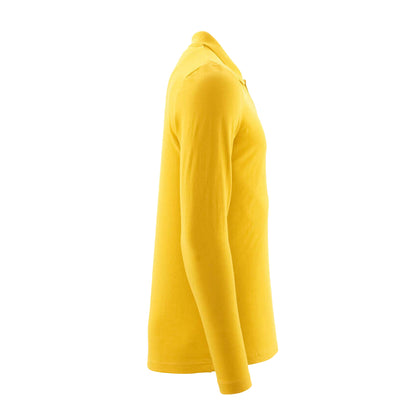Curry Yellow - Side - Mascot Mens Crossover Long-Sleeved Polo Shirt