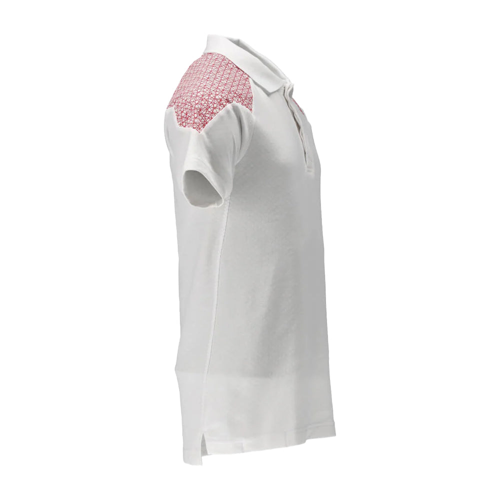 White-Traffic Red - Back - Mascot Unisex Adult Food & Care Polo Shirt