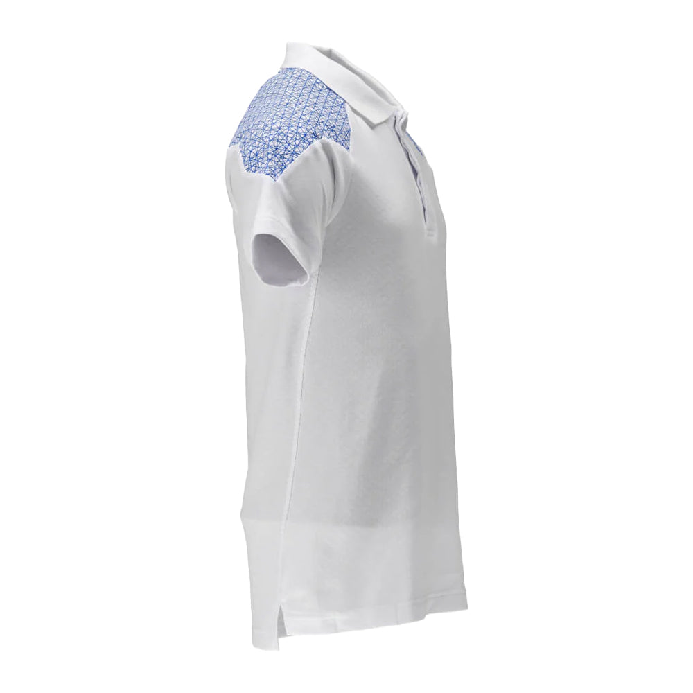 White-Azure Blue - Back - Mascot Unisex Adult Food & Care Polo Shirt