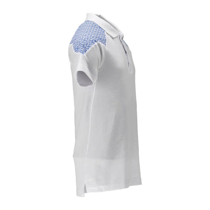 White-Azure Blue - Back - Mascot Unisex Adult Food & Care Polo Shirt