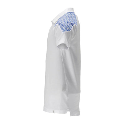 White-Azure Blue - Side - Mascot Unisex Adult Food & Care Polo Shirt
