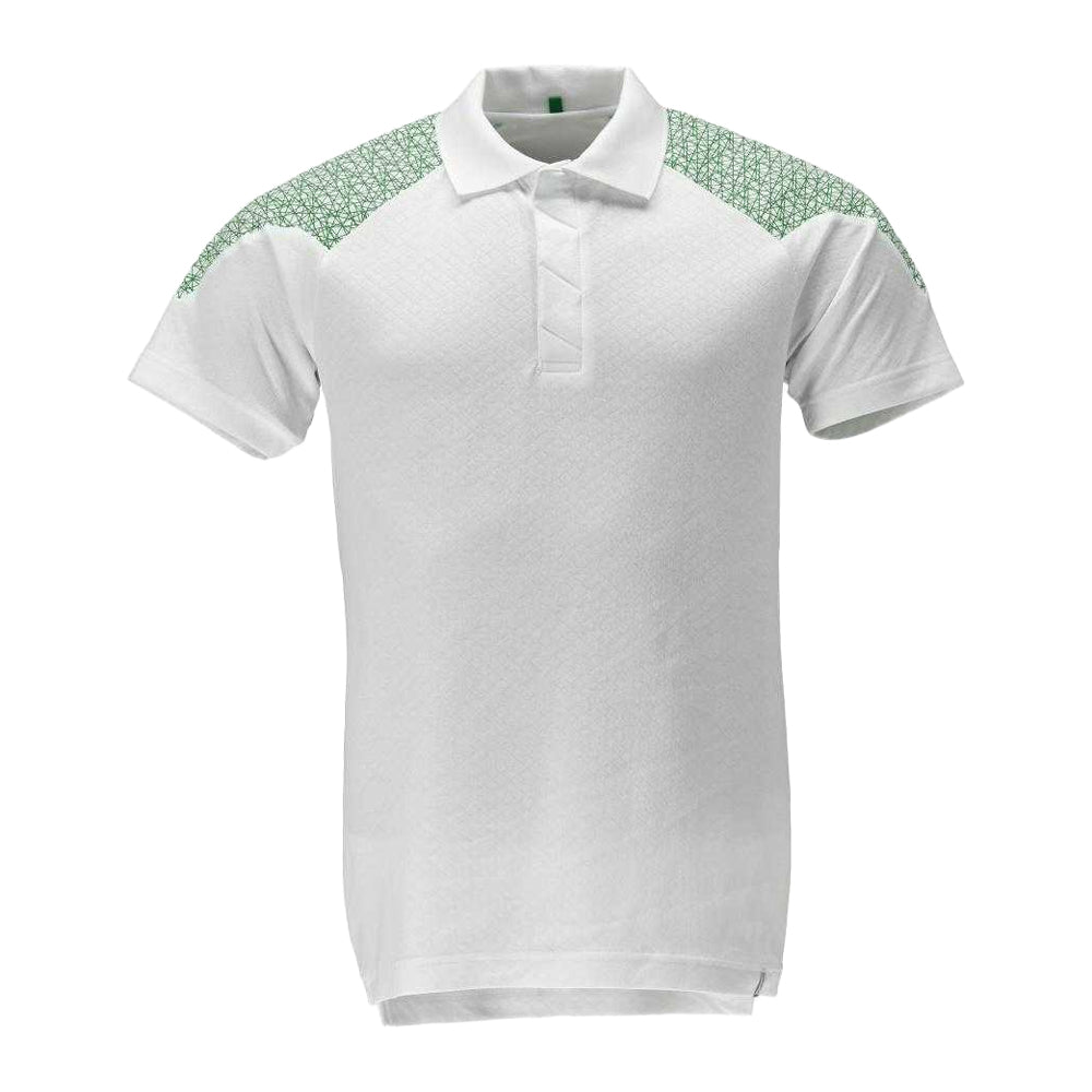 White-Grass Green - Front - Mascot Unisex Adult Food & Care Polo Shirt