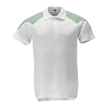 White-Grass Green - Front - Mascot Unisex Adult Food & Care Polo Shirt