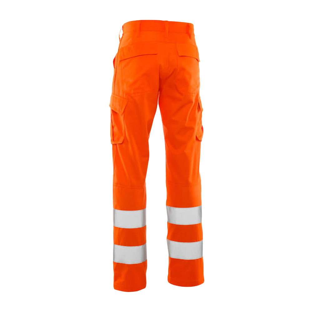 Hi Vis Orange - Back - Mascot Mens Safe Light Hi-Vis Work Trousers