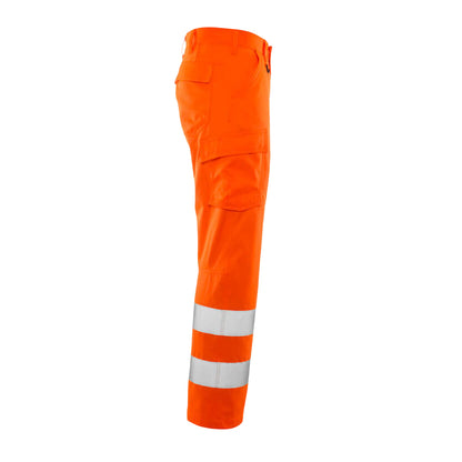 Hi Vis Orange - Side - Mascot Mens Safe Light Hi-Vis Work Trousers