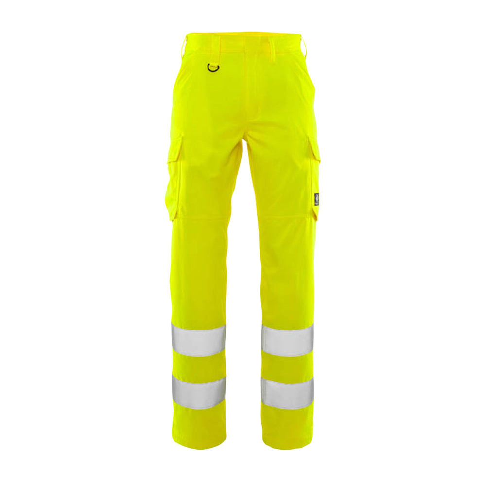 Hi Vis Yellow - Front - Mascot Mens Safe Light Hi-Vis Work Trousers