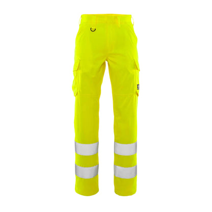 Hi Vis Yellow - Front - Mascot Mens Safe Light Hi-Vis Work Trousers
