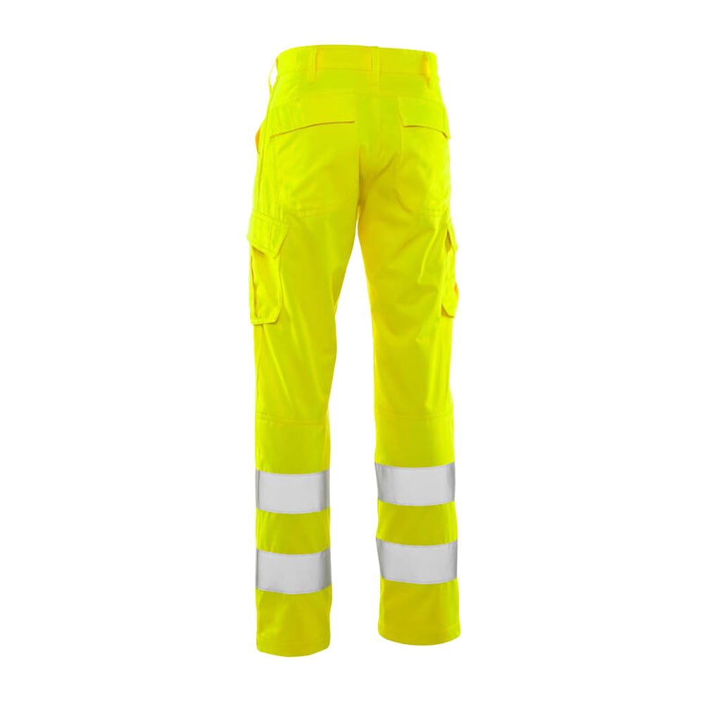 Hi Vis Yellow - Back - Mascot Mens Safe Light Hi-Vis Work Trousers