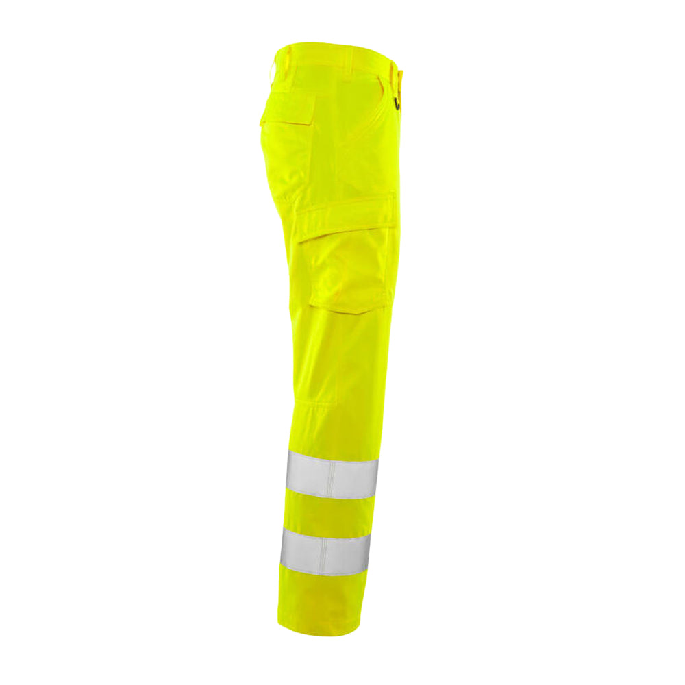 Hi Vis Yellow - Side - Mascot Mens Safe Light Hi-Vis Work Trousers