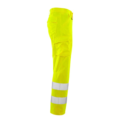 Hi Vis Yellow - Side - Mascot Mens Safe Light Hi-Vis Work Trousers