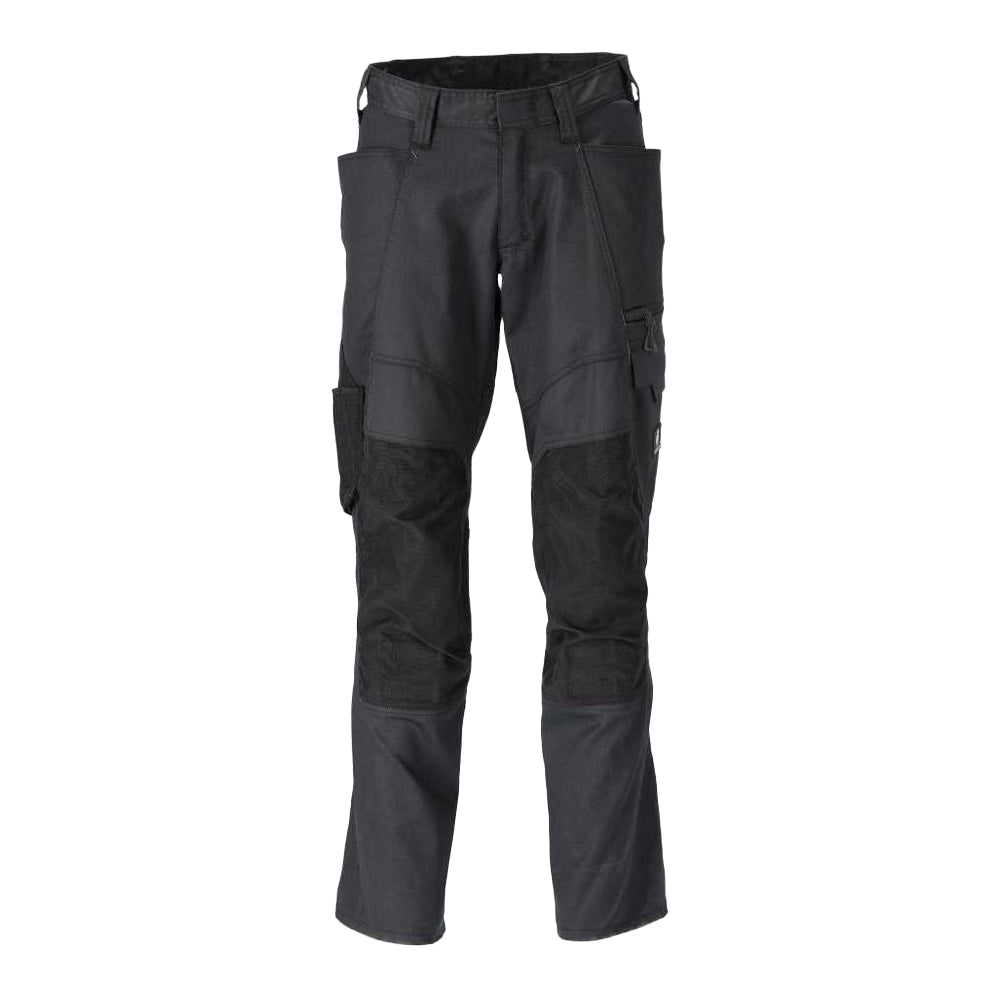 Black - Front - Mascot Mens Accelerate Knee Pad Pockets Trousers