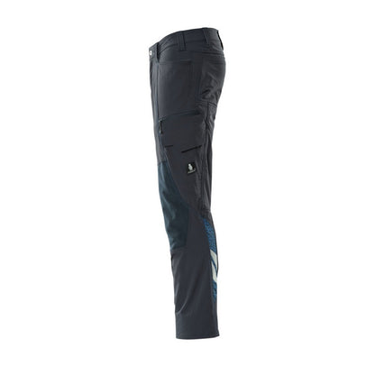 Dark Navy - Side - Mascot Mens Accelerate Stretch Knee Pad Pockets Work Trousers