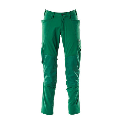 Green - Front - Mascot Mens Accelerate Stretch Knee Pad Pockets Work Trousers