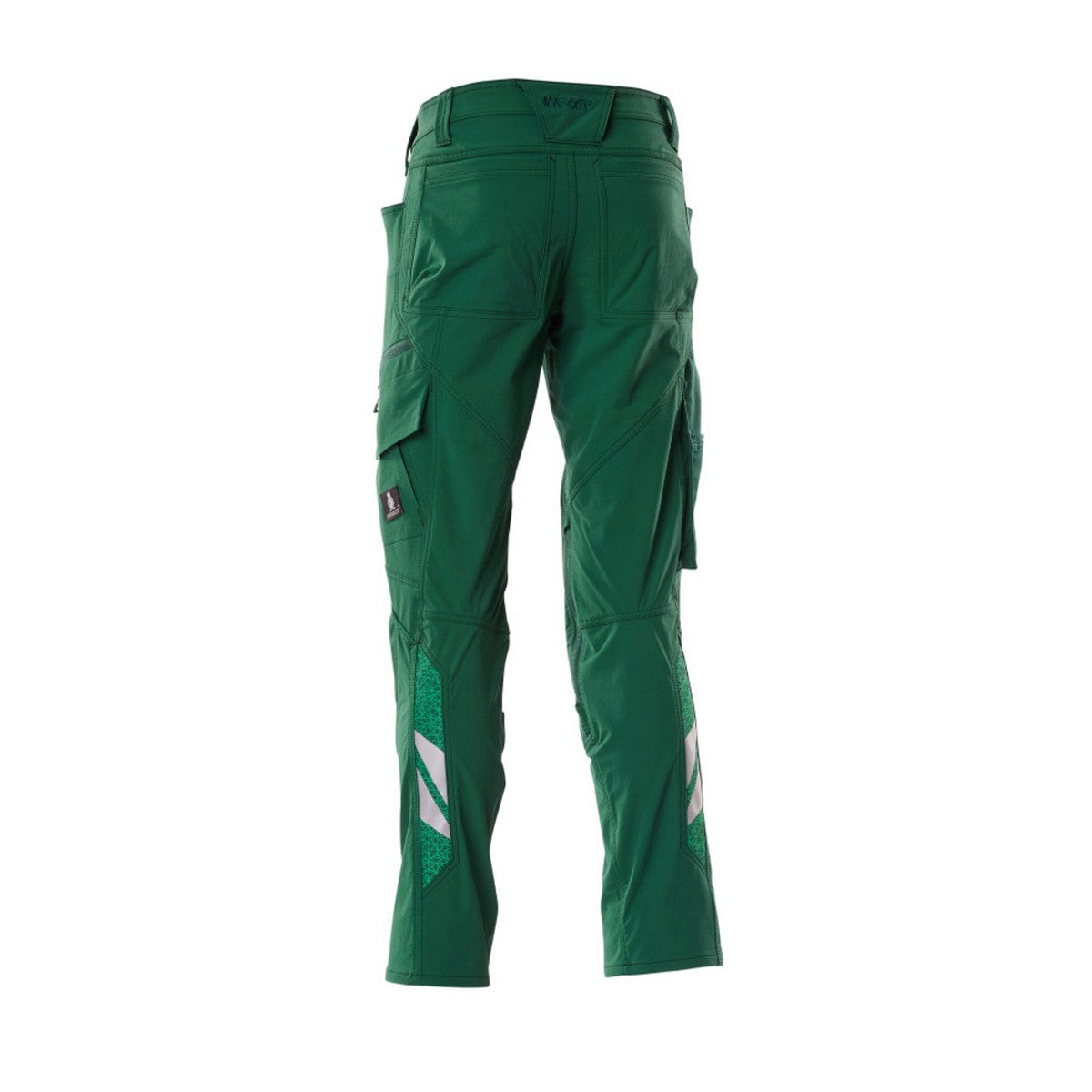 Green - Back - Mascot Mens Accelerate Stretch Knee Pad Pockets Work Trousers