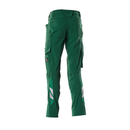 Green - Back - Mascot Mens Accelerate Stretch Knee Pad Pockets Work Trousers