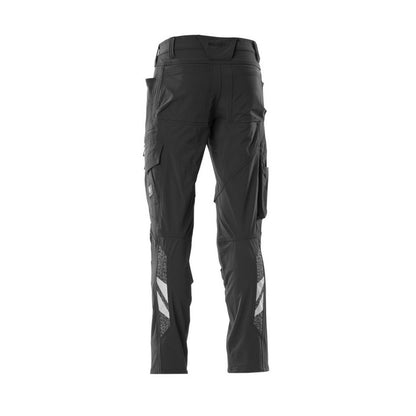 Black - Back - Mascot Mens Accelerate Stretch Knee Pad Pockets Work Trousers