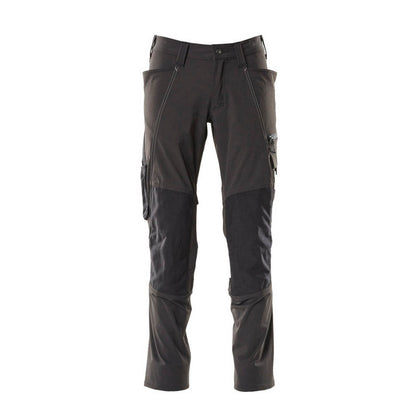 Black - Front - Mascot Mens Accelerate Stretch Knee Pad Pockets Work Trousers