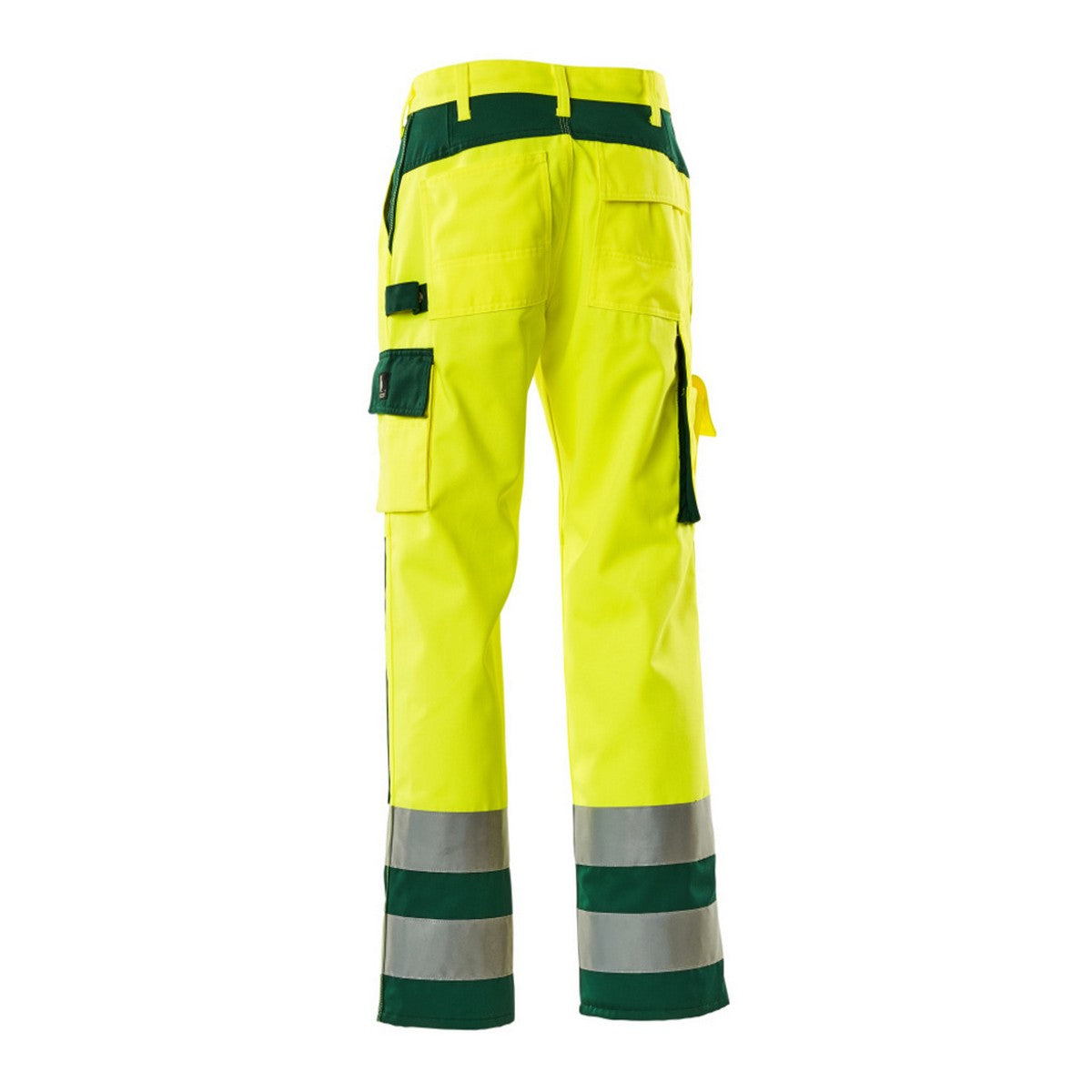 Hi Vis Yellow-Green - Back - Mascot Mens Safe Complete Olinda Knee Pad Pockets Work Trousers