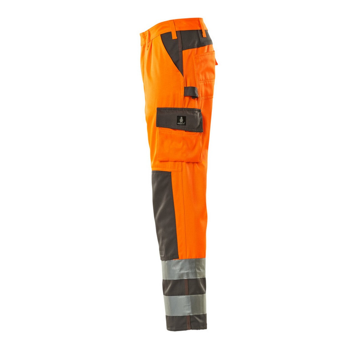 Hi Vis Orange-Anthracite - Side - Mascot Mens Safe Complete Olinda Knee Pad Pockets Work Trousers