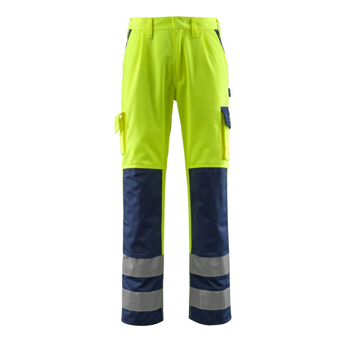 Hi Vis Yellow-Navy - Front - Mascot Mens Safe Complete Olinda Knee Pad Pockets Work Trousers