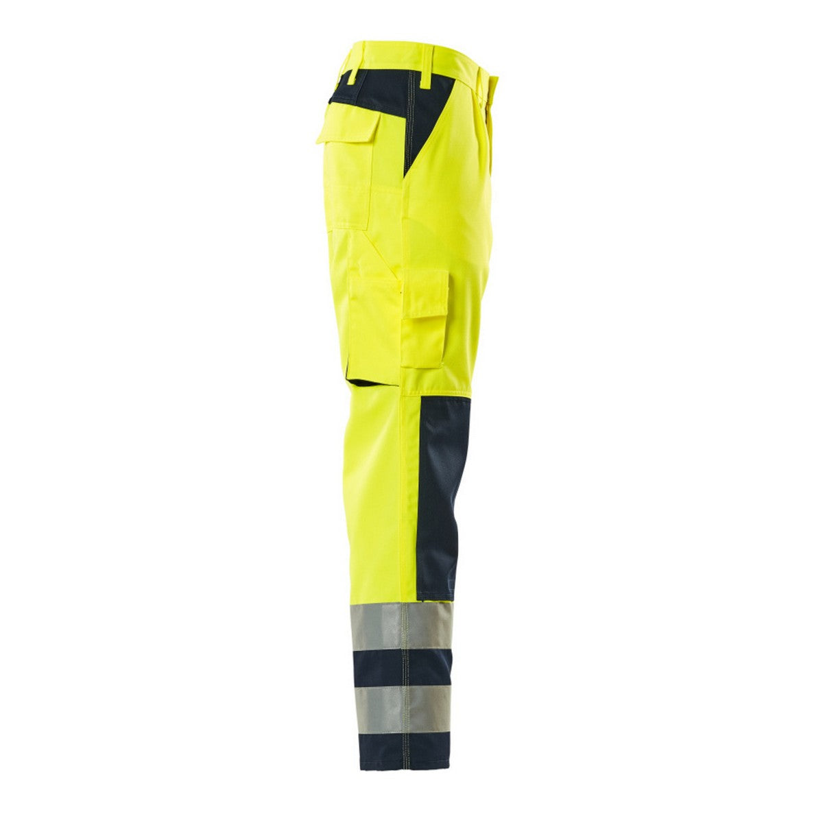 Hi Vis Yellow-Navy - Lifestyle - Mascot Mens Safe Complete Olinda Knee Pad Pockets Work Trousers