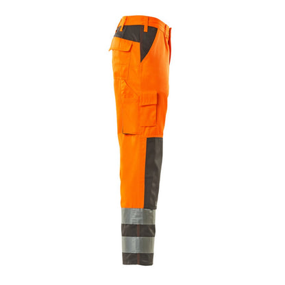 Hi Vis Orange-Anthracite - Lifestyle - Mascot Mens Safe Complete Olinda Knee Pad Pockets Work Trousers