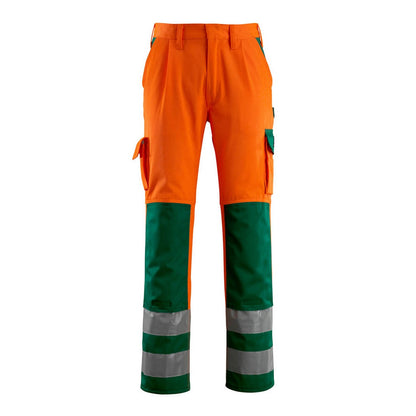 Hi Vis Orange-Green - Front - Mascot Mens Safe Complete Olinda Knee Pad Pockets Work Trousers
