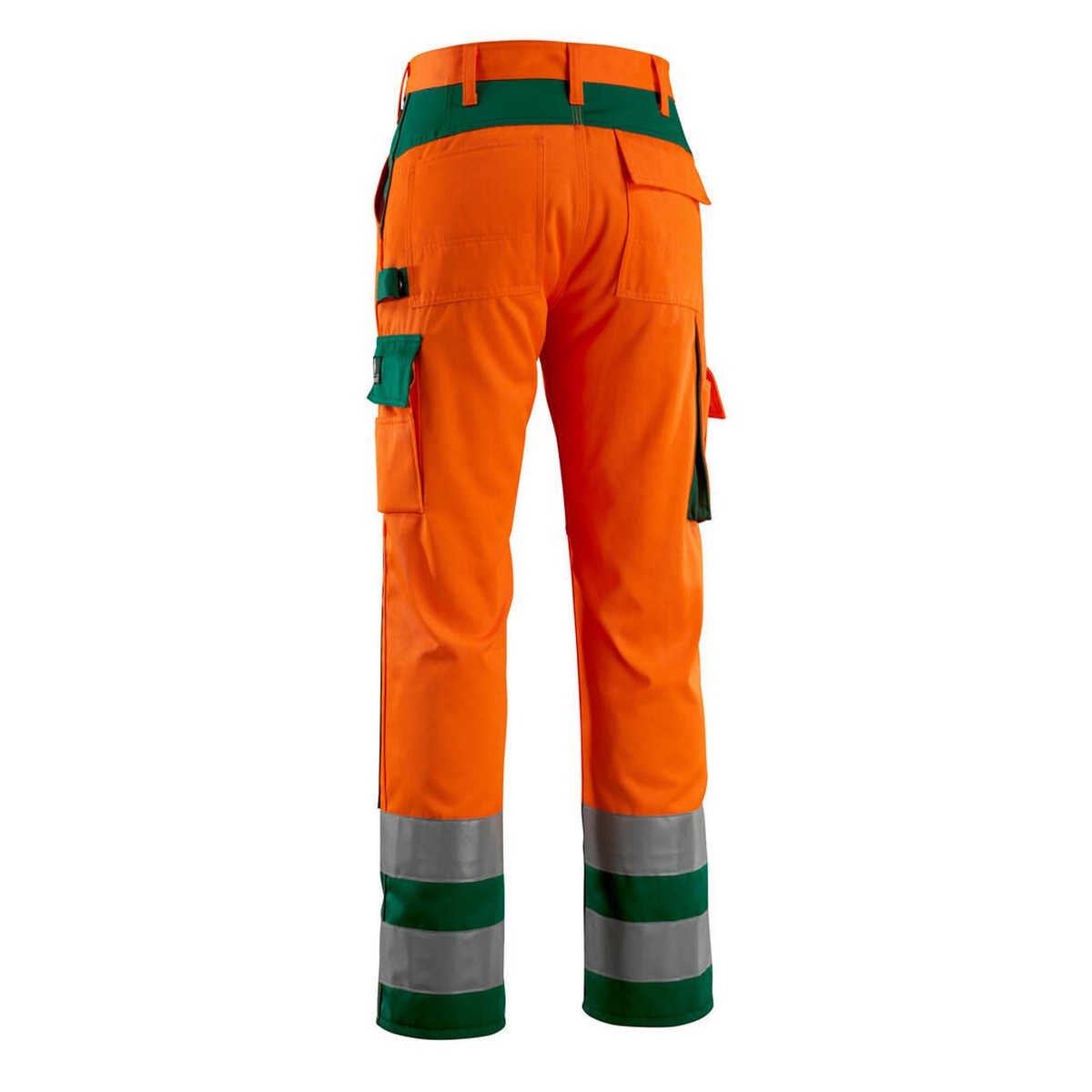 Hi Vis Orange-Green - Back - Mascot Mens Safe Complete Olinda Knee Pad Pockets Work Trousers