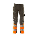 Dark Anthracite-Hi Vis Orange - Front - Mascot Mens Accelerate Safe Knee Pad Pockets Trousers