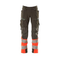 Dark Anthracite-Hi Vis Red - Front - Mascot Mens Accelerate Safe Knee Pad Pockets Trousers