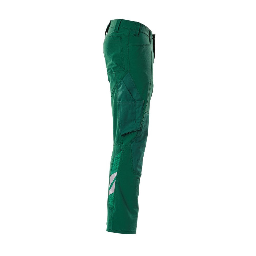 Green - Side - Mascot Mens Accelerate Knee Pad Pockets Trousers