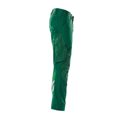 Green - Side - Mascot Mens Accelerate Knee Pad Pockets Trousers
