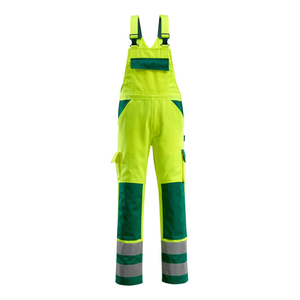 Yellow-Green - Front - Mascot Mens Barras Safe Complete Hi-Vis Bib And Brace Overall